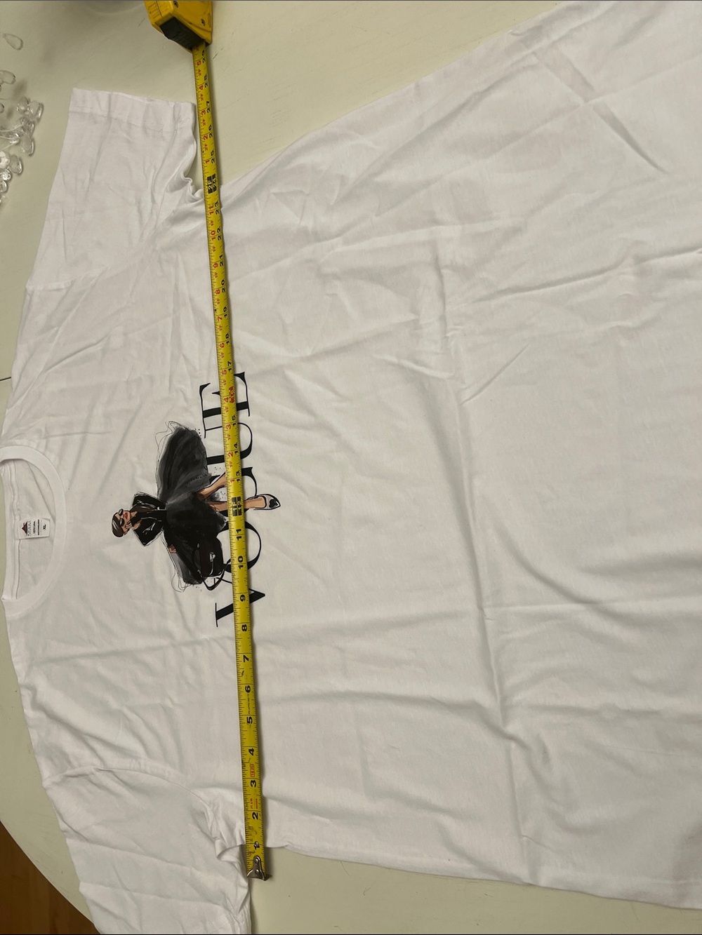 VOGUE Graphic White Short Sleeve Tee with Black Illustration - Picture 3 of 4